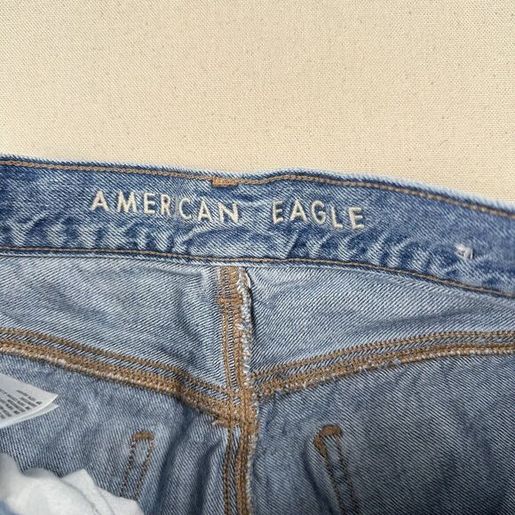 American Eagle‎ Relaxed Mom Jeans Women’s 2 Regular Blue Denim Distressed - Picture 12 of 16